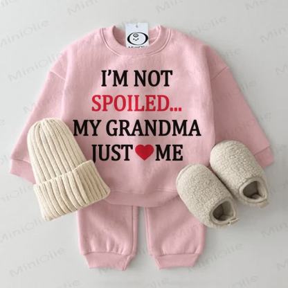 I'M NOT SPOILED... MY GRANDMA JUST ME  Baby Sweatshirt 2-piece Pink Set - Pink - 2-3T - image 1