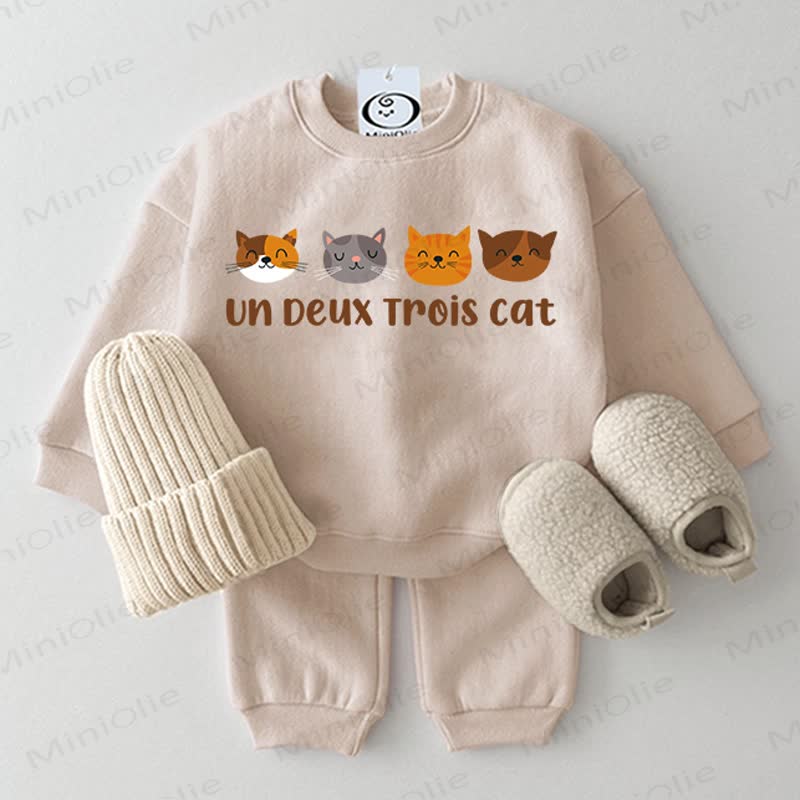 UN DEUX TROIS CAT Baby Beige 2-piece Set - Beige - 2-3T - image 1