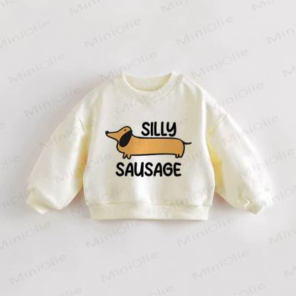 SILLY SAUSAGE Baby Toddler Cream Dog Sweatshirt - Cream - 3-5T - image 1