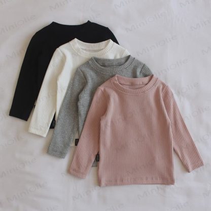  Baby Toddler Girl Solid Color Stripes T-shirt - image 1