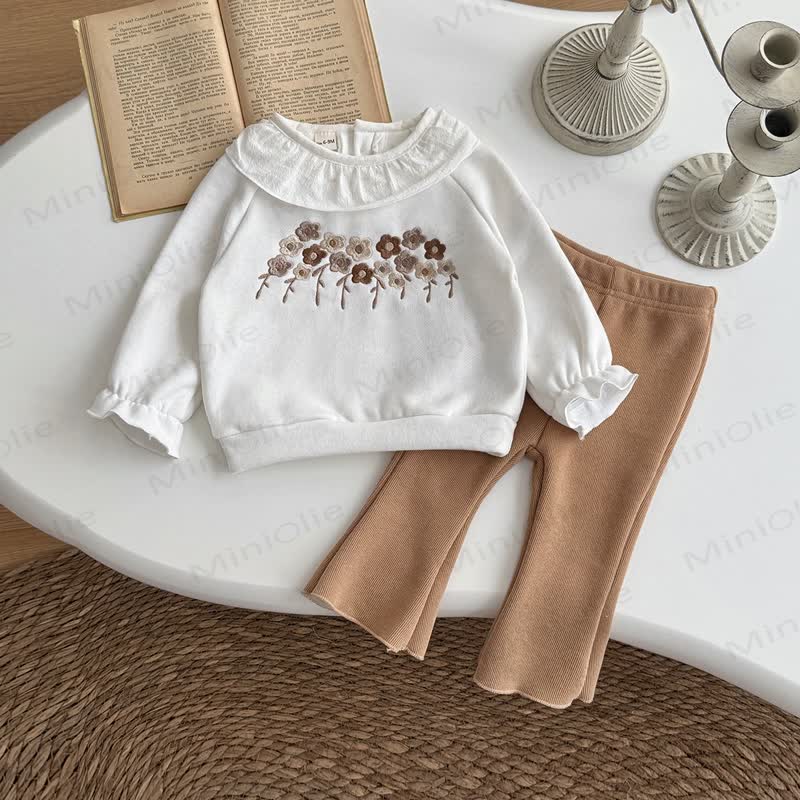 Baby Girl Embroidered Flower Knit 2-piece Set - image 3