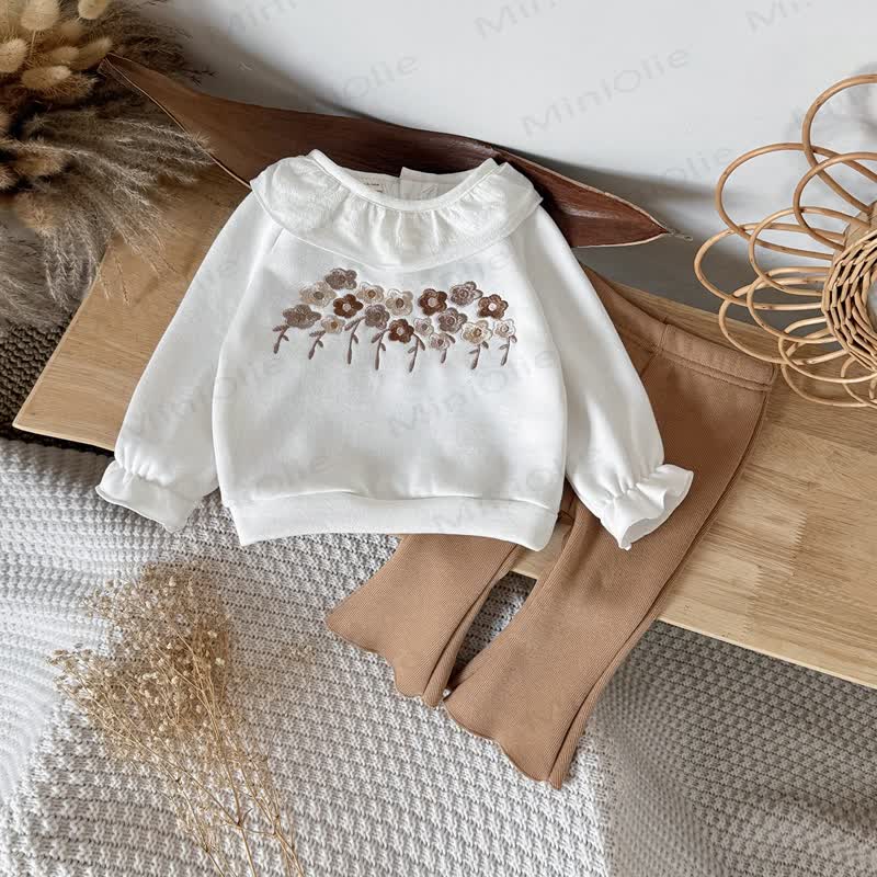 Baby Girl Embroidered Flower Knit 2-piece Set - image 2
