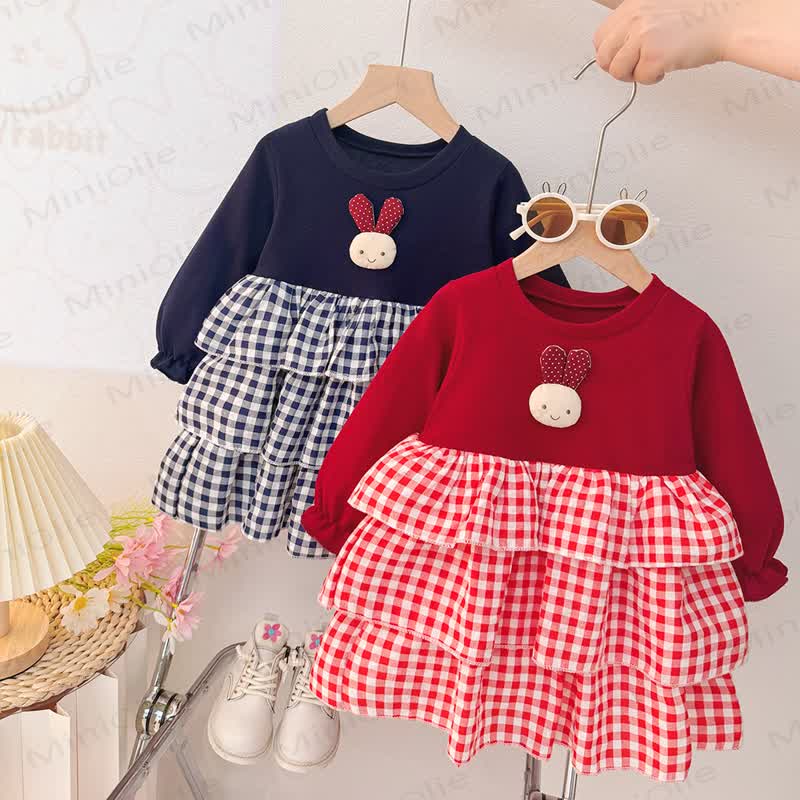 Baby Girl Bunny Plaid Dress - image 1