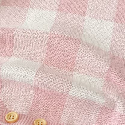 Baby Plaid Knit Flutter Sleeves Bodysuit - image 8