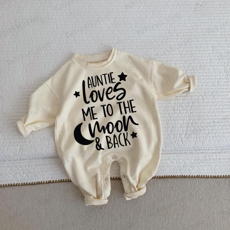 AUNTIE LOVES ME TO THE MOON & BACK Baby Toddler Beige Romper - Beige - 2-3T - image 1