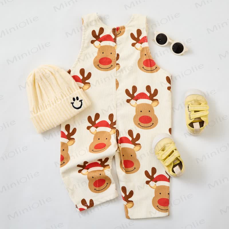 Baby Toddler Reindeer Corduroy Overalls - image 3