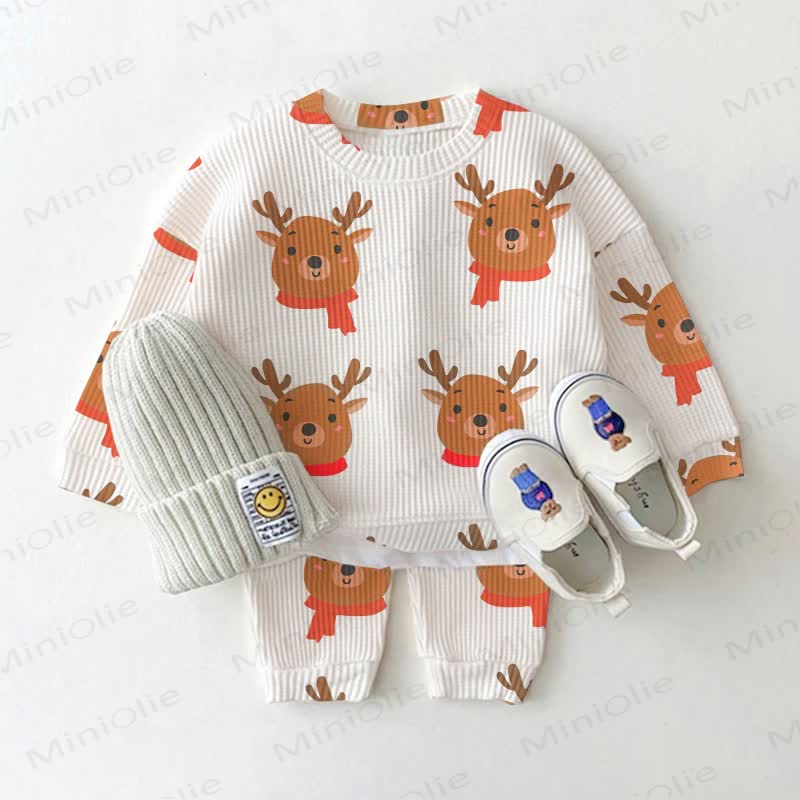 Baby Toddler Reindeer 2-piece Set - White - 3-5T - image 1