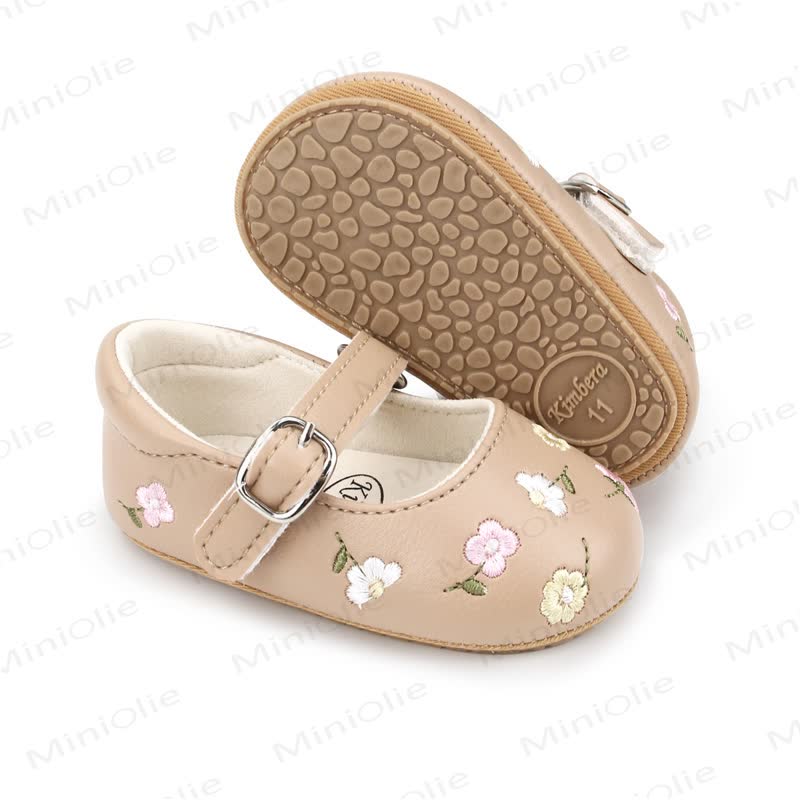 Baby Flower Embroidered Shoes - Beige - 12-18M - image 27