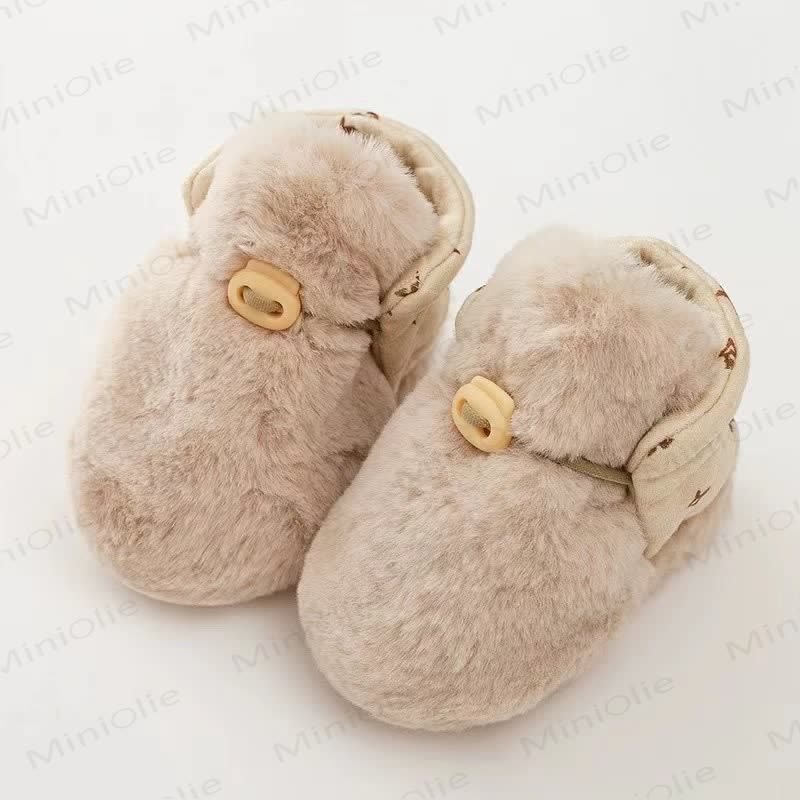 Baby Star Fleece Booties - Brown - 6-12M - image 2