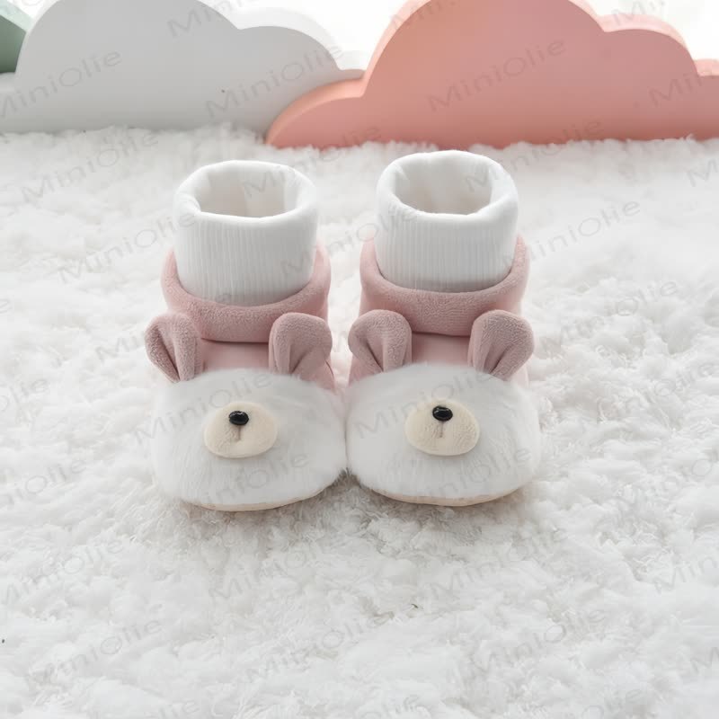 Baby Bear Fleece Booties - Pink - 6-12M - image 4