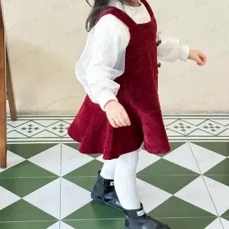 Toddler Girl Bow Fake 2pcs Dress - image 3