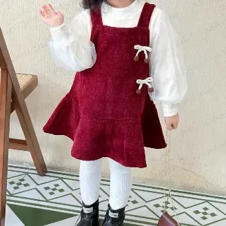 Toddler Girl Bow Fake 2pcs Dress - image 2