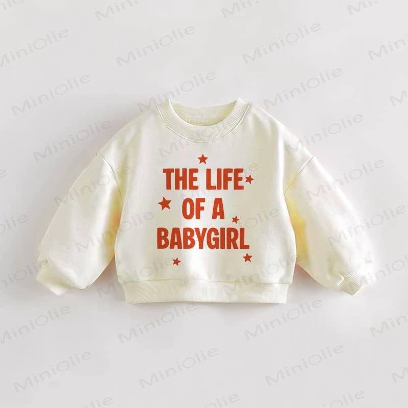 THE LIFE OF A BABYGIRL Baby Toddler Heart Cream Sweatshirt - Cream - 3-5T - image 1