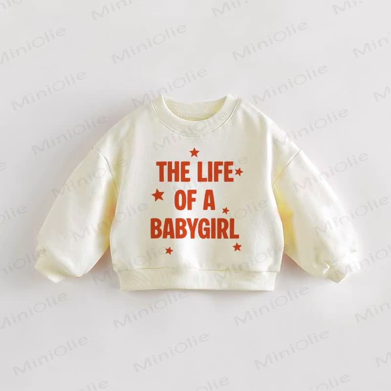 THE LIFE OF A BABYGIRL Baby Toddler Heart Cream Sweatshirt - Cream - 3-5T - image 1