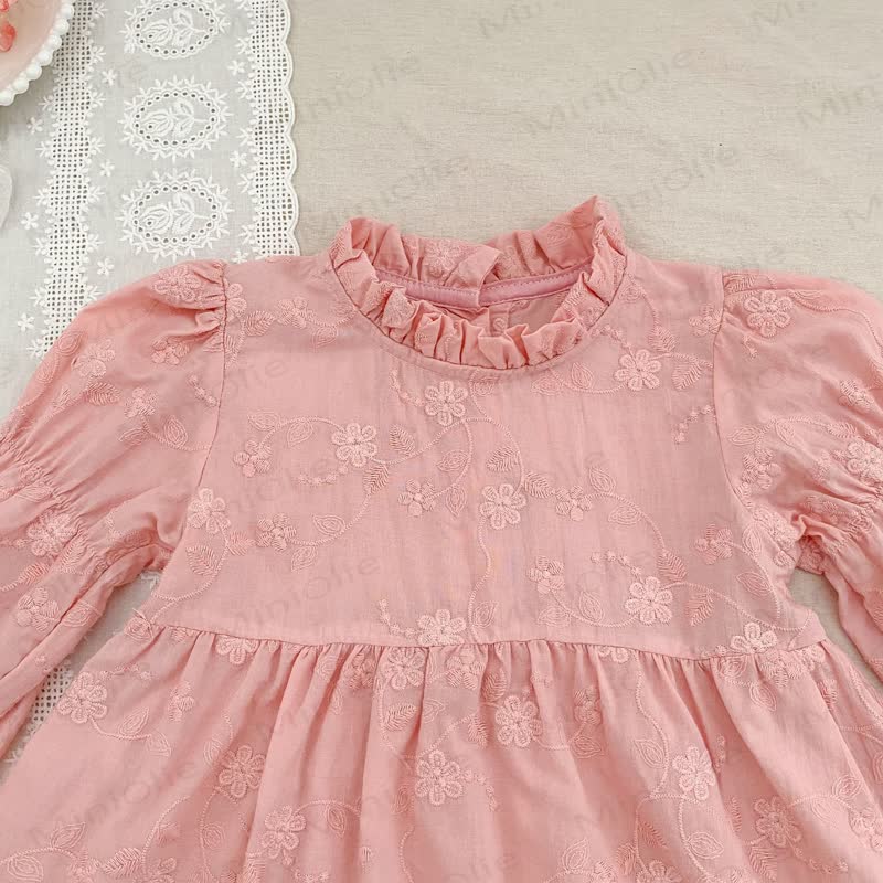 Baby Embroidered Solid Color Bodysuit - image 3
