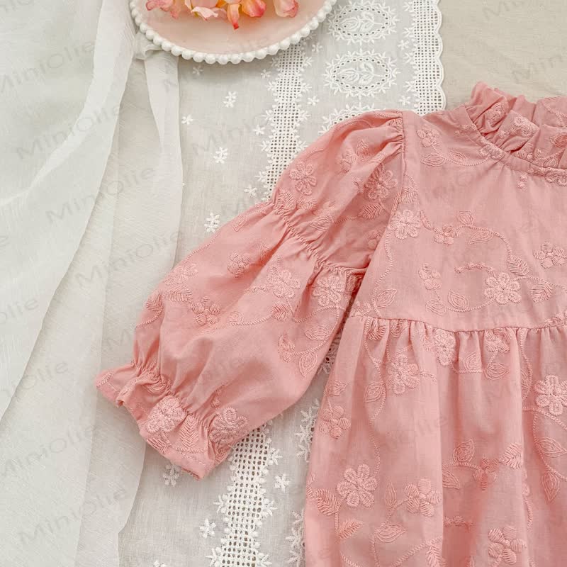 Baby Embroidered Solid Color Bodysuit - image 5