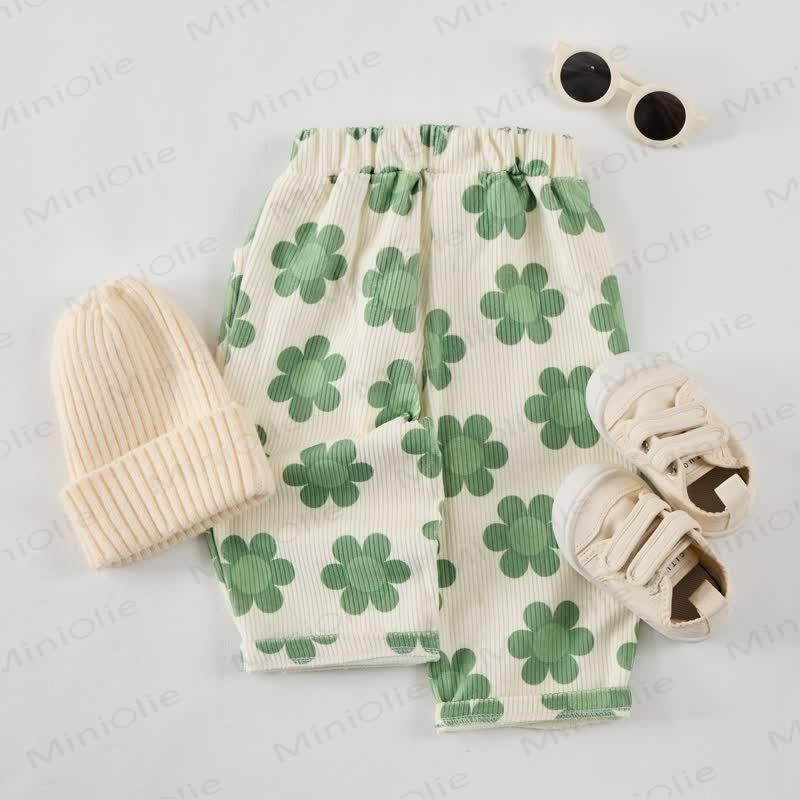 Baby Toddler Floral Pants - Beige - 5-7T - image 2