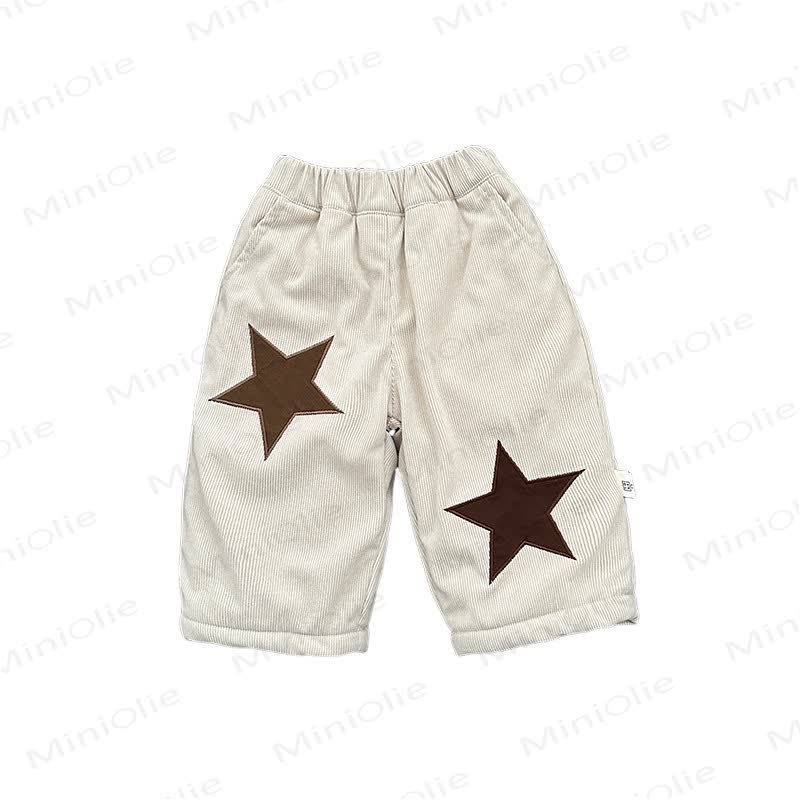 Baby Toddler Beige Star Fleece Lined Loose Pants - image 4