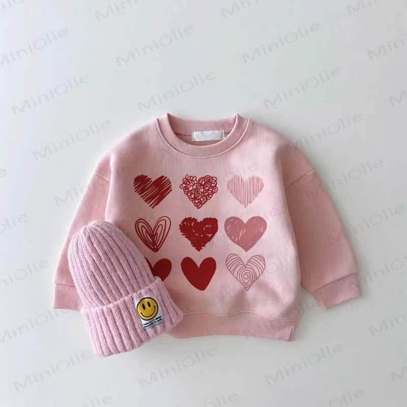 Baby Girl Heart Pink Sweatshirt - Pink - 2-3T - image 1