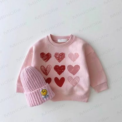 Baby Girl Heart Pink Sweatshirt - Pink - 2-3T - image 1