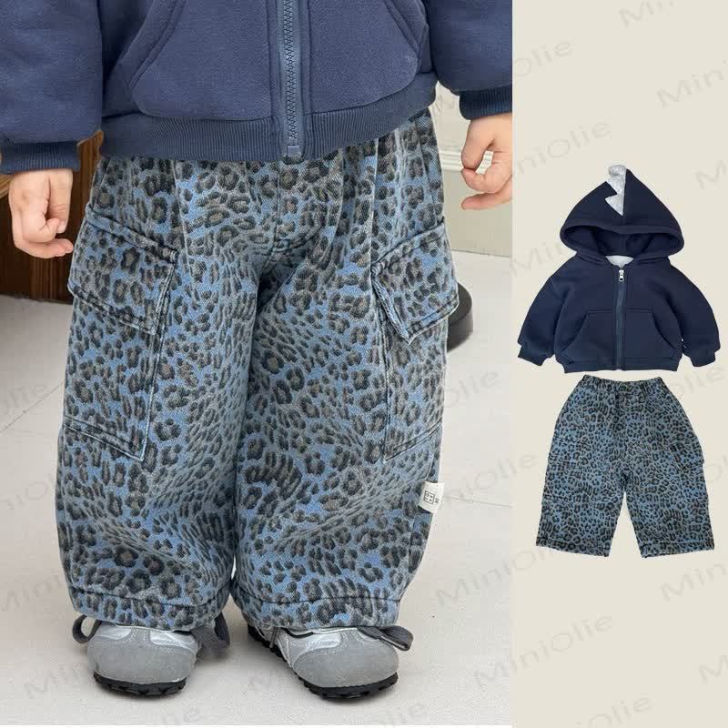 Baby Toddler Dinosaur Top Or Leopard Print Worker Pants - image 1