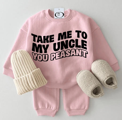 TAKE ME TO MY UNCLE YOU PEASANT Baby 2-piece Set - Pink - 2-3T - image 2