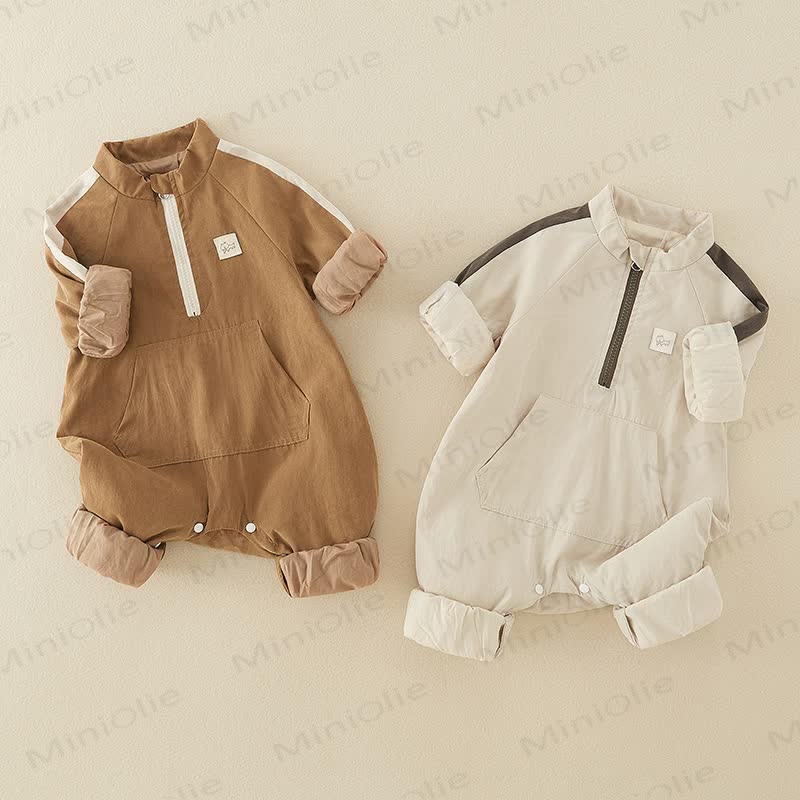 Baby Solid Color Soft Romper - image 1