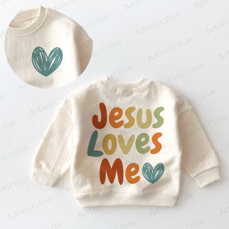 JESUS LOVES ME Baby Toddler Sweatshirt - Cream - 3-5T - image 1