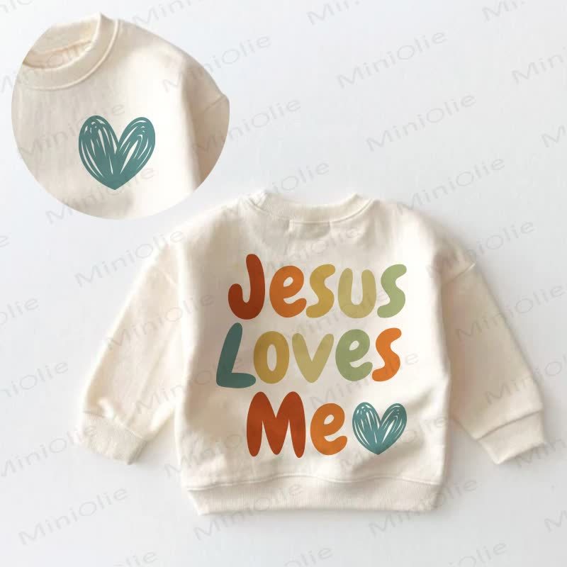 JESUS LOVES ME Baby Toddler Sweatshirt - Cream - 3-5T - image 1
