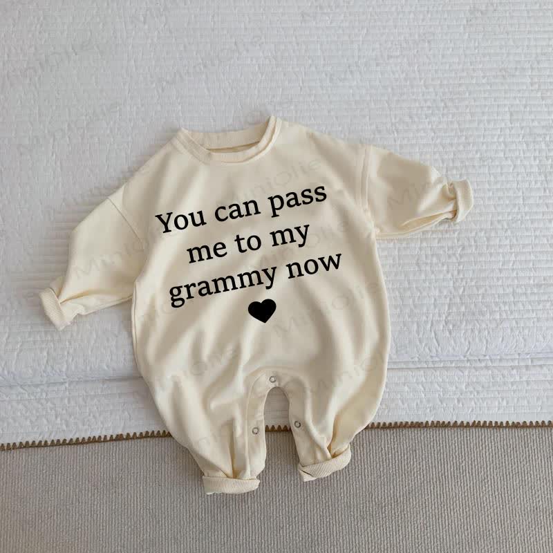 YOU CAN PASS ME TO MY GRAMMY NOW Baby Beige Romper - Beige - 2-3T - image 1