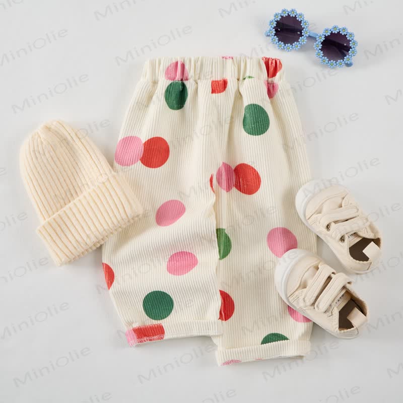 Baby Toddler Polka Dot Beige Pants - image 2