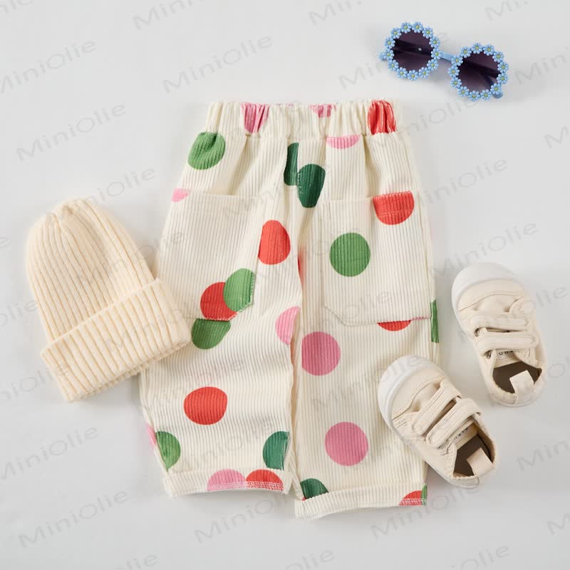 Baby Toddler Polka Dot Beige Pants - image 3