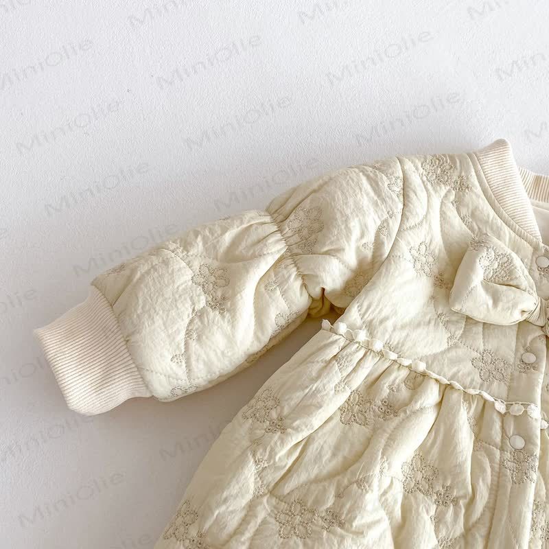 Baby Girl's Quilted Warm Cute Romper - image 6