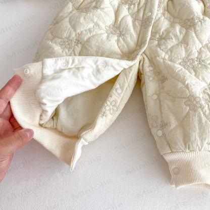 Baby Girl's Quilted Warm Cute Romper - image 9