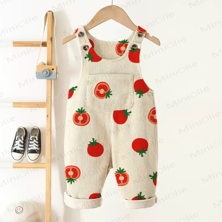 Baby Toddler Tomato Beige Corduroy Overalls  - Beige - 3-5T - image 1