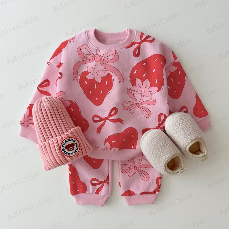  Baby Toddle Pink Strawberry 2-piece Set - Pink - 3-5T - image 1