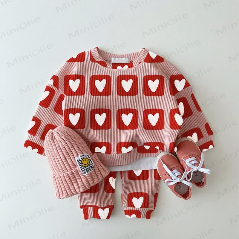 Baby Love Pink Waffle 2-piece Set - Pink - 2-3T - image 1