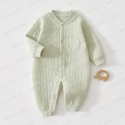Baby Moon Star Solid Color Romper - Green - 12-18M - image 1