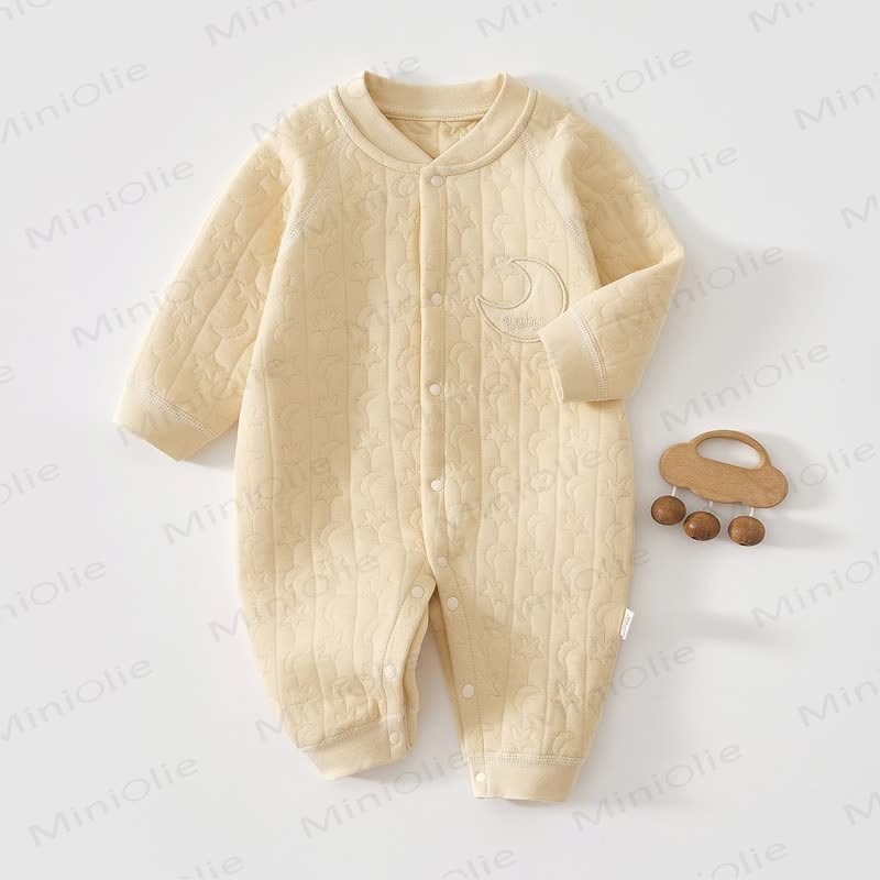 Baby Moon Star Solid Color Romper - Yellow - 12-18M - image 7