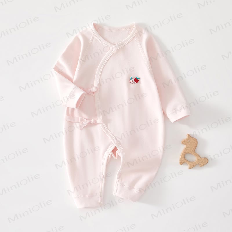 Baby Apple Kimono Romper - Pink - 3-6M - image 1