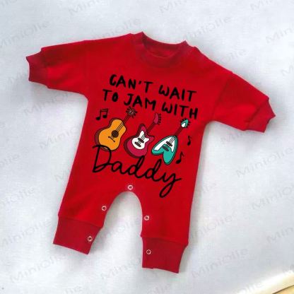 CAN'T WAIT TO JAM WITH DADDY Baby Red Romper - Red - 2-3T - image 1