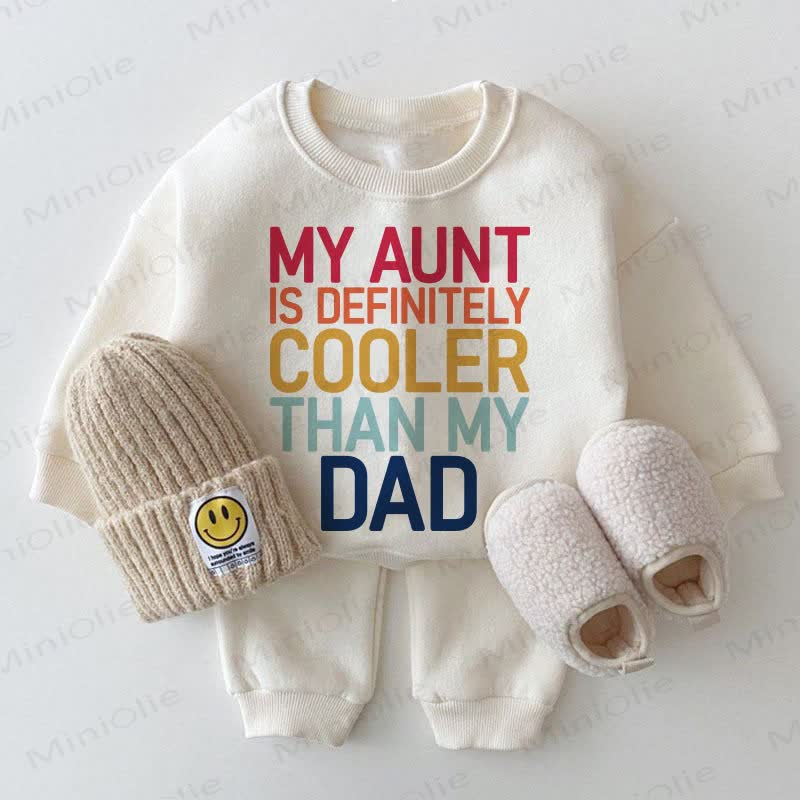 MY AUNT IS DEFINITELY COOLER THAN MY DAD Baby White Sweatshirt 2-piece Set - White - 2-3T - image 1