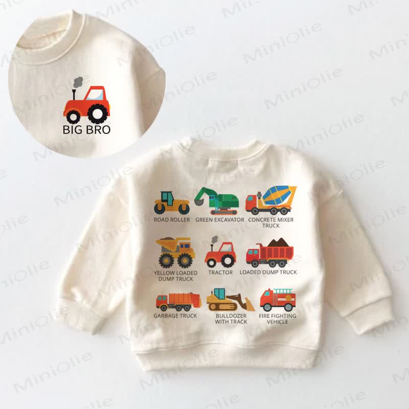 Baby Toddler Excavator Cream Sweatshirt - Cream - 3-5T - image 1