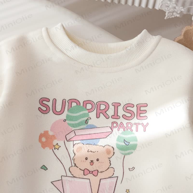 SURPRISE PARTY Toddler Girl Bow Bear Fleece Lined Bud Skirt - image 5