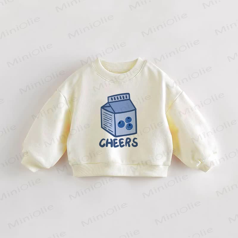 CHEERS Baby Toddler Cream Blueberry Juice Sweatshirt - Cream - 3-5T - image 1