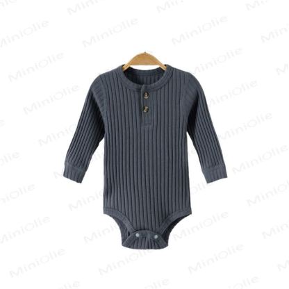 Baby Ribbed Solid Color Button Bodysuit - image 14