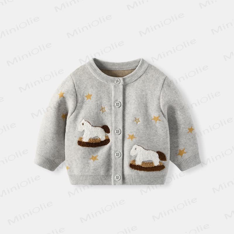  Baby Pony Knitted Sweater - Gray - 3-5T - image 4