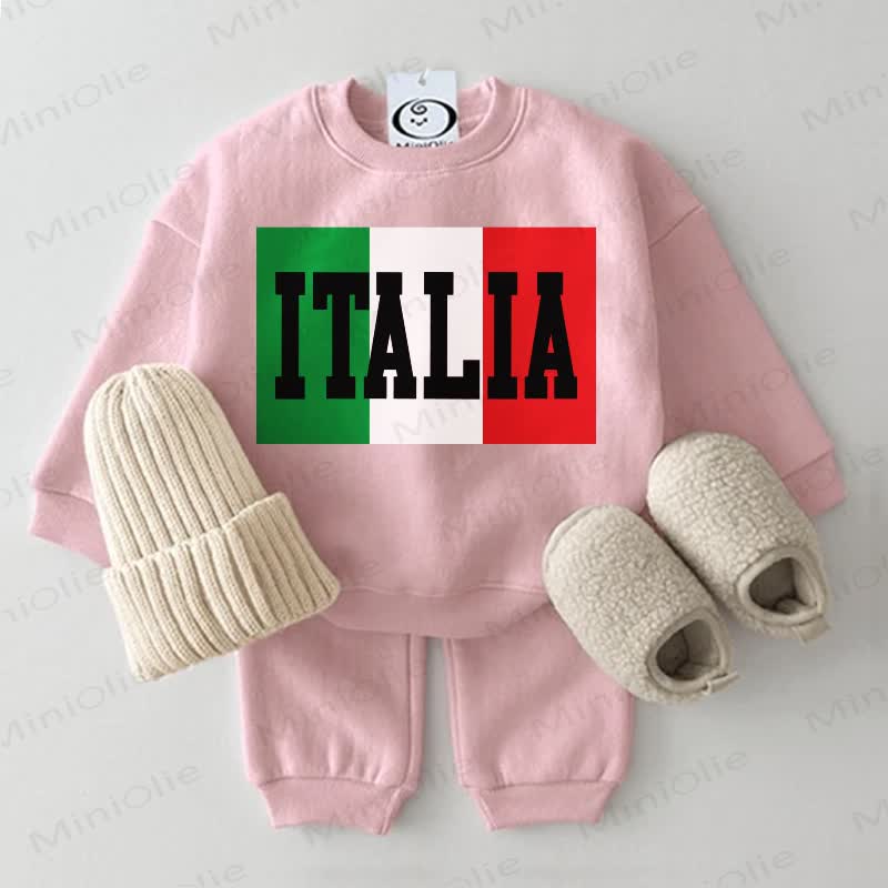 ITALIA Baby Sweatshirt 2-piece Pink Set - Pink - 2-3T - image 1