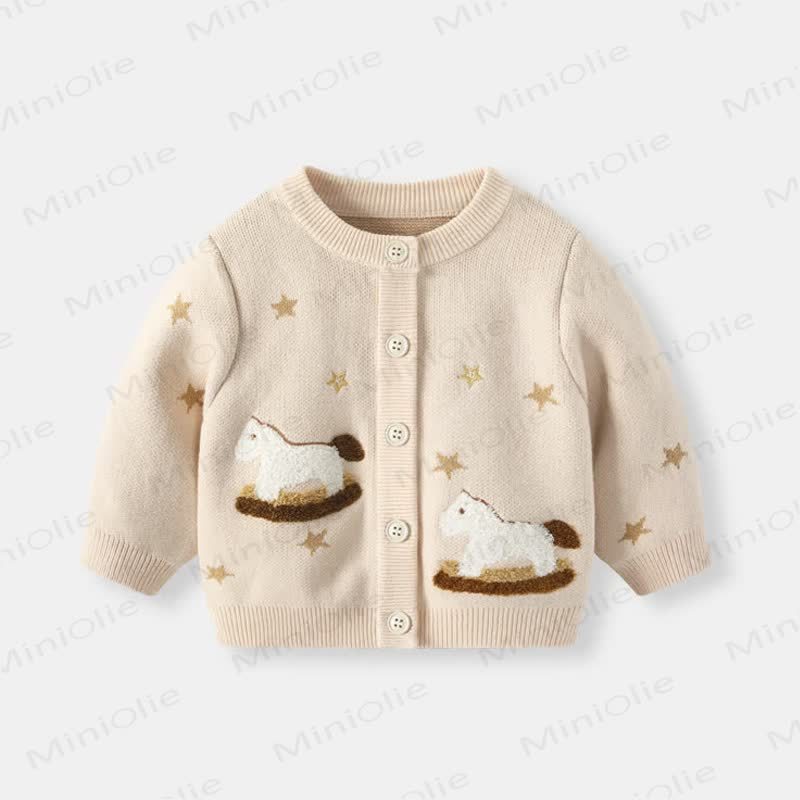  Baby Pony Knitted Sweater - Apricot - 3-5T - image 2