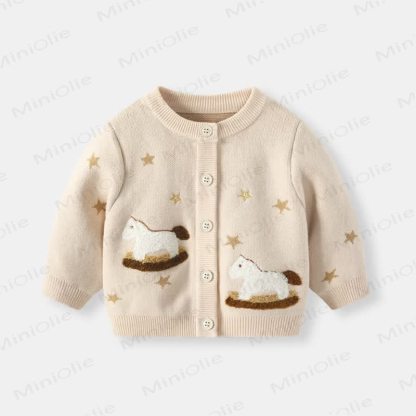 Baby Pony Knitted Sweater - Apricot - 3-5T - image 2
